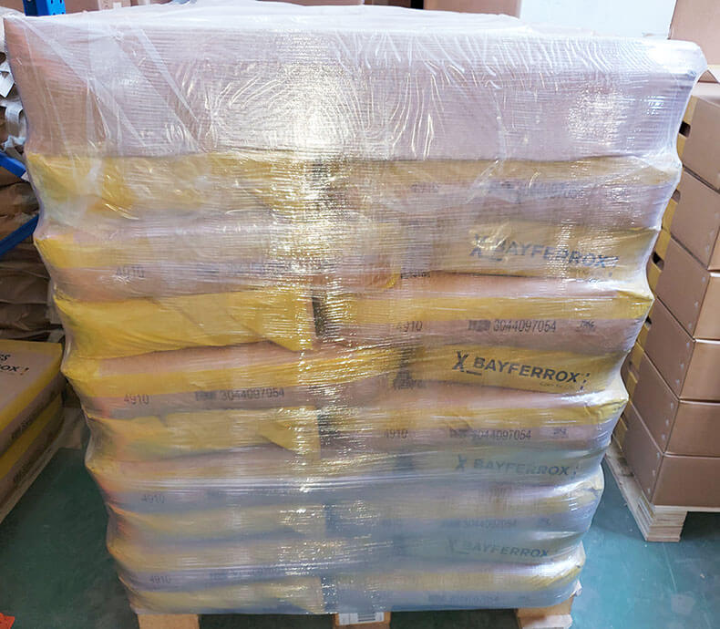 拜耳樂4910氧化鐵黃倉庫實(shí)拍圖
